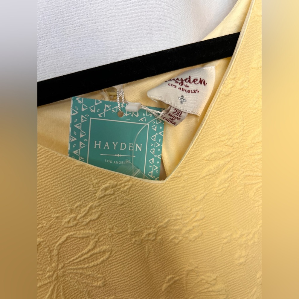 Yellow Ruffle Sleeve Dress 2x by Hayden - Picture 13 of 16
